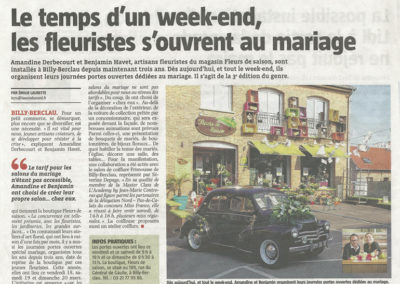 Article sur Fleurs de Saison dans la Voix du Nord